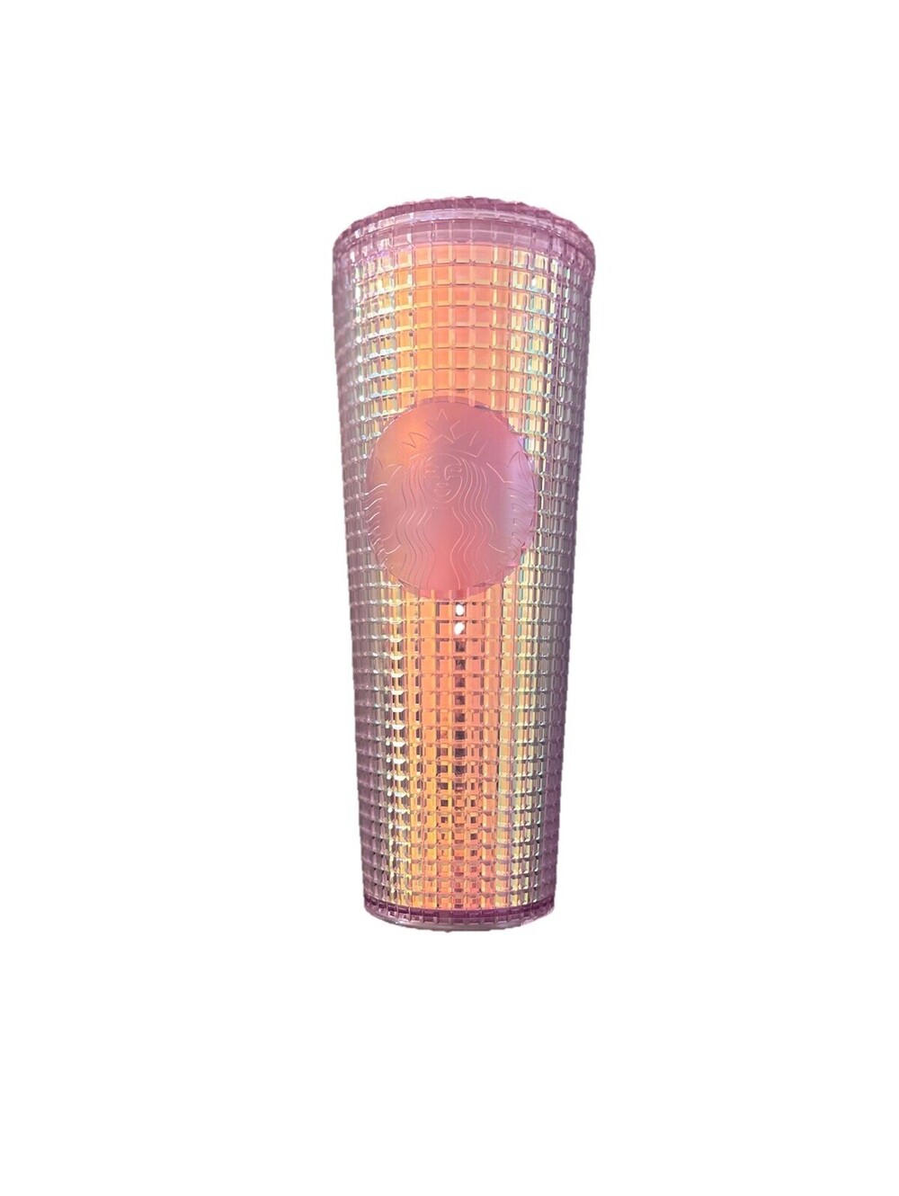 Starbucks Holiday 2020 Pink Grid Studded Disco Cold Cup Tumbler 24oz